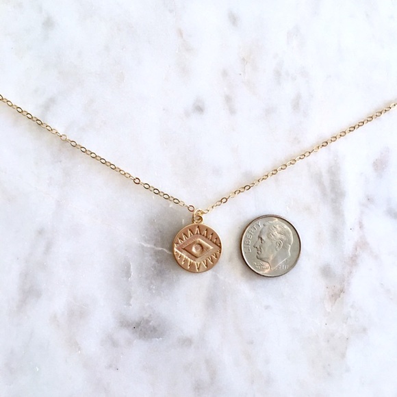 Evil Eye Sun Coin Pendant - Picture 6 of 7